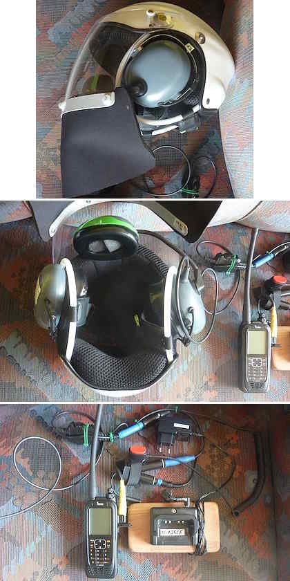 Klapphelm Größe 58 mit Neopren-Windabweiser + Verkabelung mit PTT-Taste und…