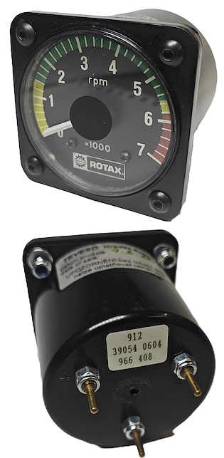 Tachometer Rotax for 912 engine - Specifications: Diameter 57mm, mounting with…